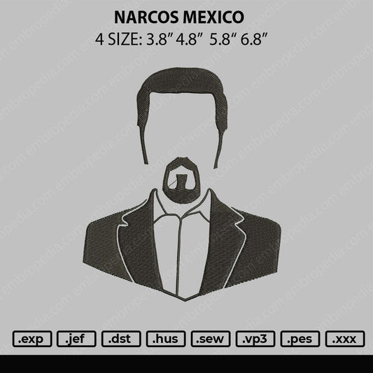 Narcos Mexico Embroidery File 4 size