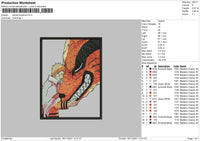 Naruto Kurama Embroidery File 4 size