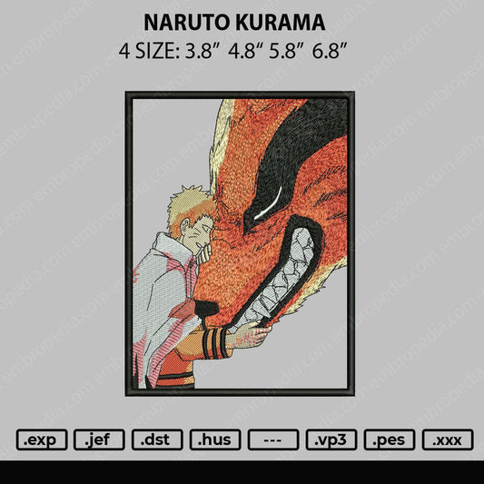 Naruto Kurama Embroidery File 4 size