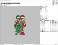 Naruto Hinata Xmas Embroidery File 4 size