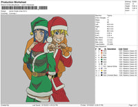 Naruto Hinata Xmas Embroidery File 4 size