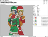 Naruto Hinata Xmas Embroidery File 4 size