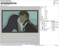 Naruto Kissing Embroidery File 4 size