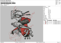 Naruto Kunai Embroidery File 4 size