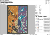 Naruto Sasuke Embroidery File 4 size