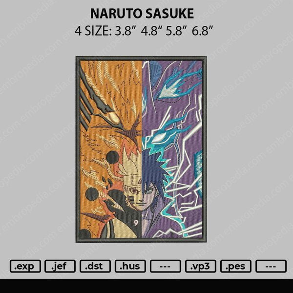 Naruto Sasuke Embroidery File 4 size