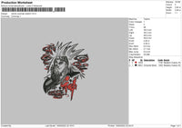 Naruto Uzumaki Sketch Embroidery File 4 size