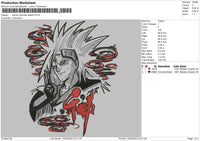 Naruto Uzumaki Sketch Embroidery File 4 size
