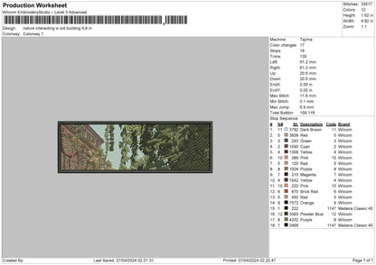 Nature Rectangle Embroidery File 6 Sizes