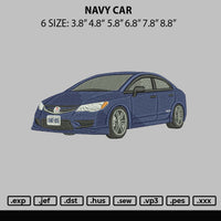 Navy Car Embroidery File 6 sizes