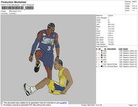 NBA Player Embroidery File 4 size