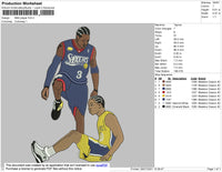 NBA Player Embroidery File 4 size