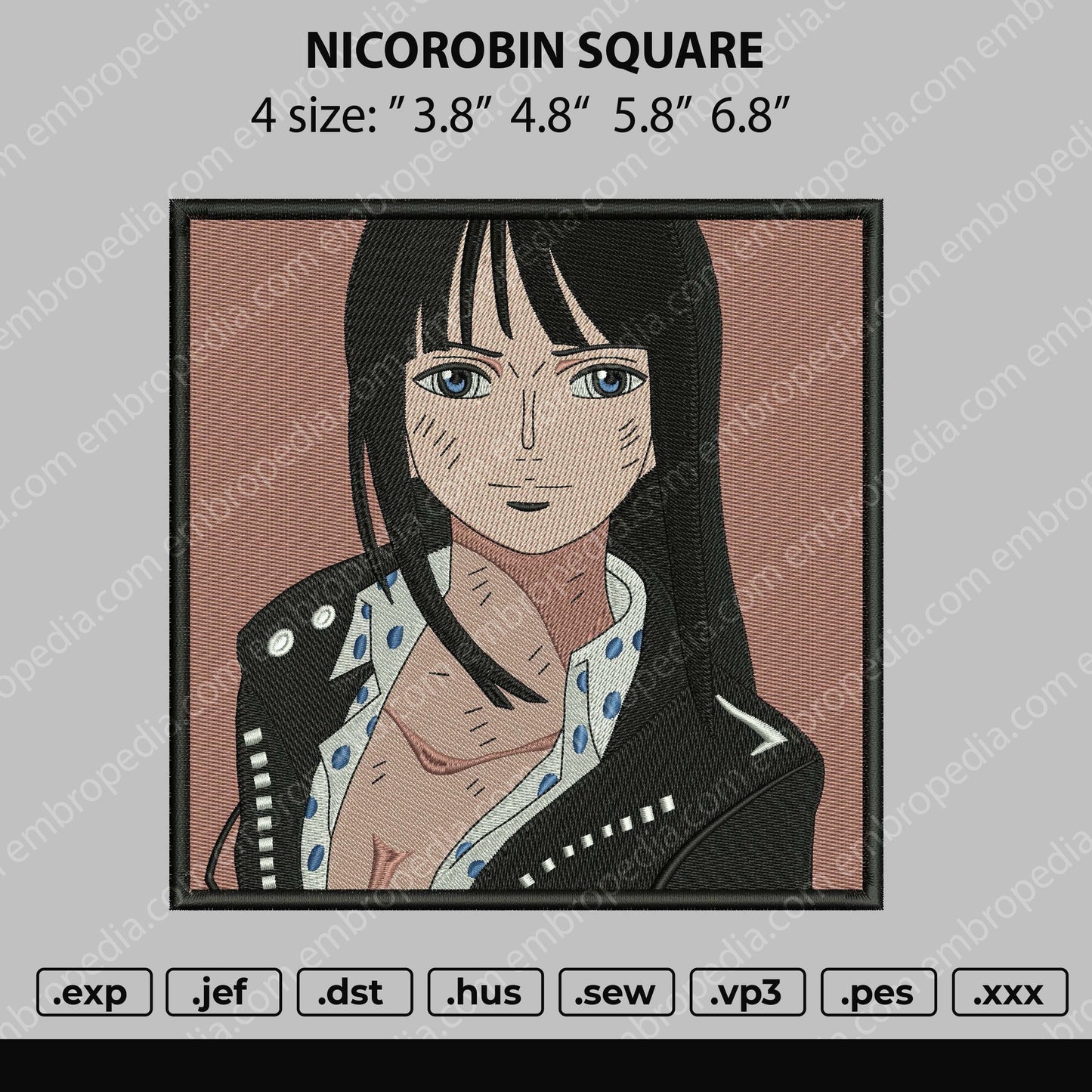 Nicorobin Embroidery File 4 size