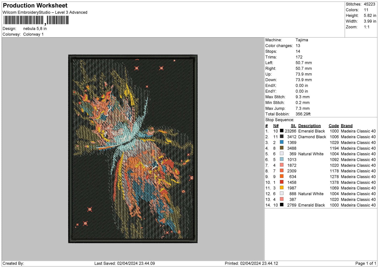 Planet Rectangle 02 Embroidery File 6 sizes