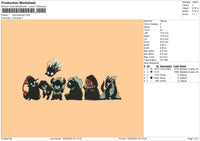 Chibi Bnw Embroidery File 6 sizes