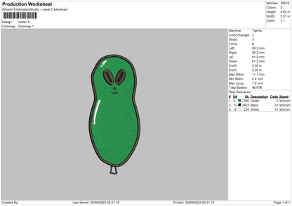 Nectar Embroidery File 6 sizes