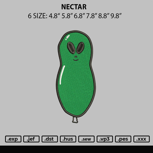 Nectar Embroidery File 6 sizes