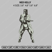 Ned Kelly Embroidery File 4 size