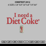 Coketext 2912 Embroidery File 6 sizes