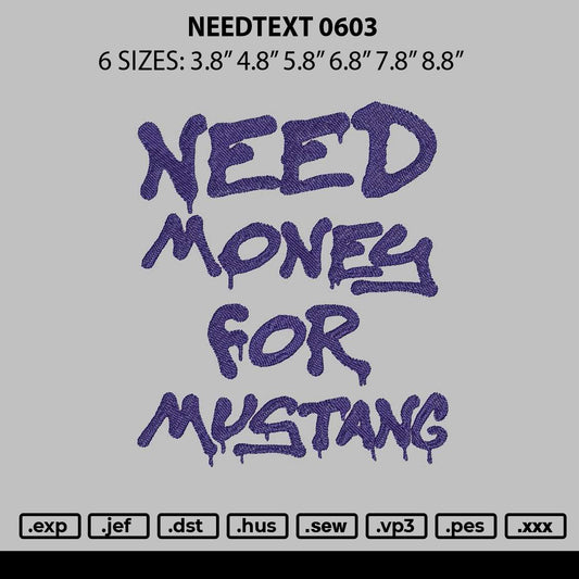 Needtext 0603 Embroidery File 6 sizes