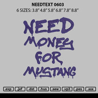 Needtext 0603 Embroidery File 6 sizes