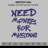Needtext 0603 Embroidery File 6 sizes