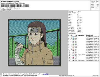 Neji Rectangle 02 Embroidery File 4 size