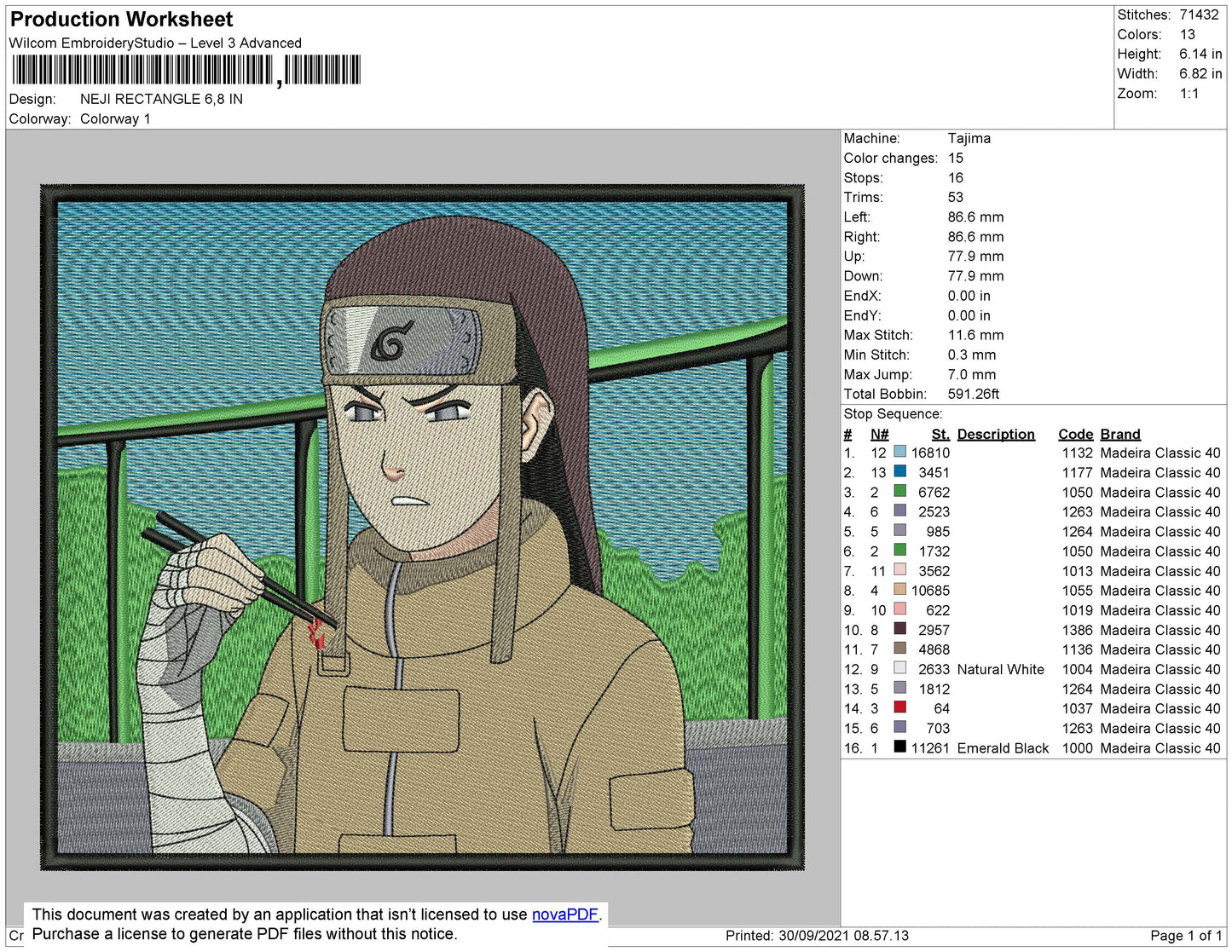 Neji Rectangle 02 Embroidery File 4 size