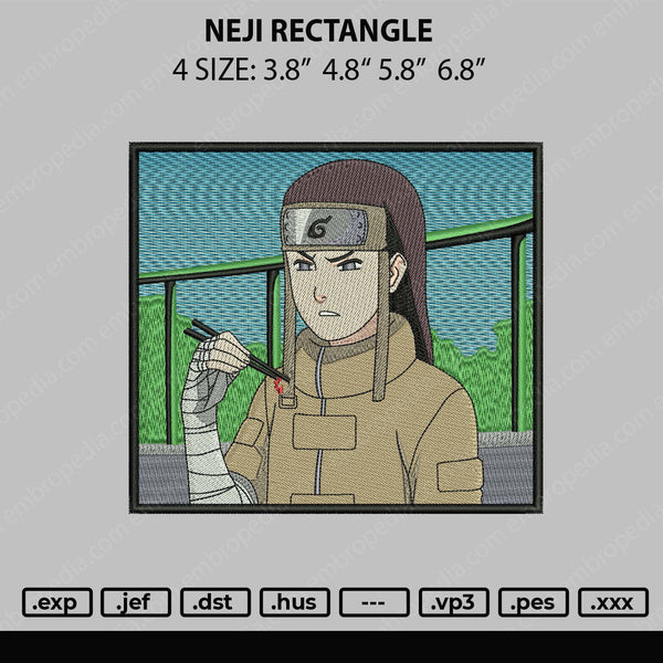 Neji Rectangle 02 Embroidery File 4 size