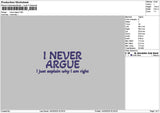 Nevertext Embroidery File 6 sizes