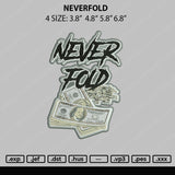 Neverfold Money Embroidery File 4 size