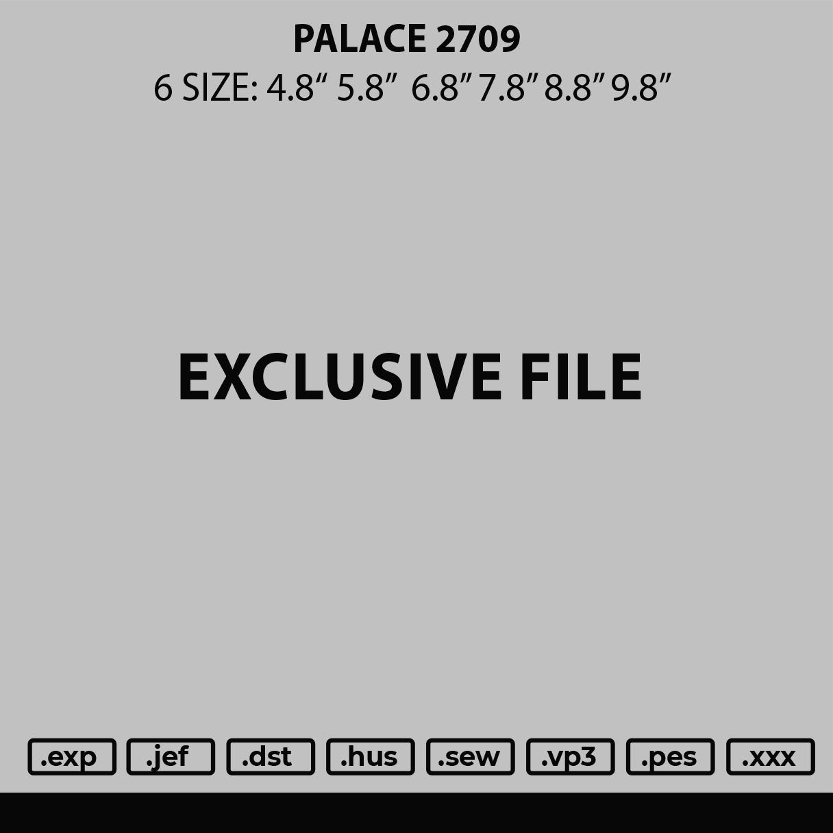 Palace 2709 Embroidery File 6 sizes