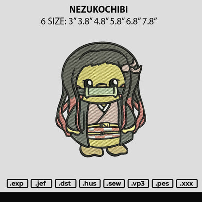 Nezukochibi Embroidery File 6 sizes