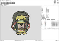 Nezukochibi Embroidery File 6 sizes