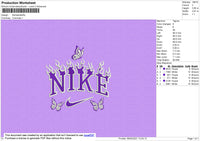 Nike Flames Butterfly Embroidery File 4 size