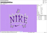 Nike Flames Butterfly Embroidery File 4 size