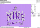 Nike Flames Butterfly Embroidery File 4 size