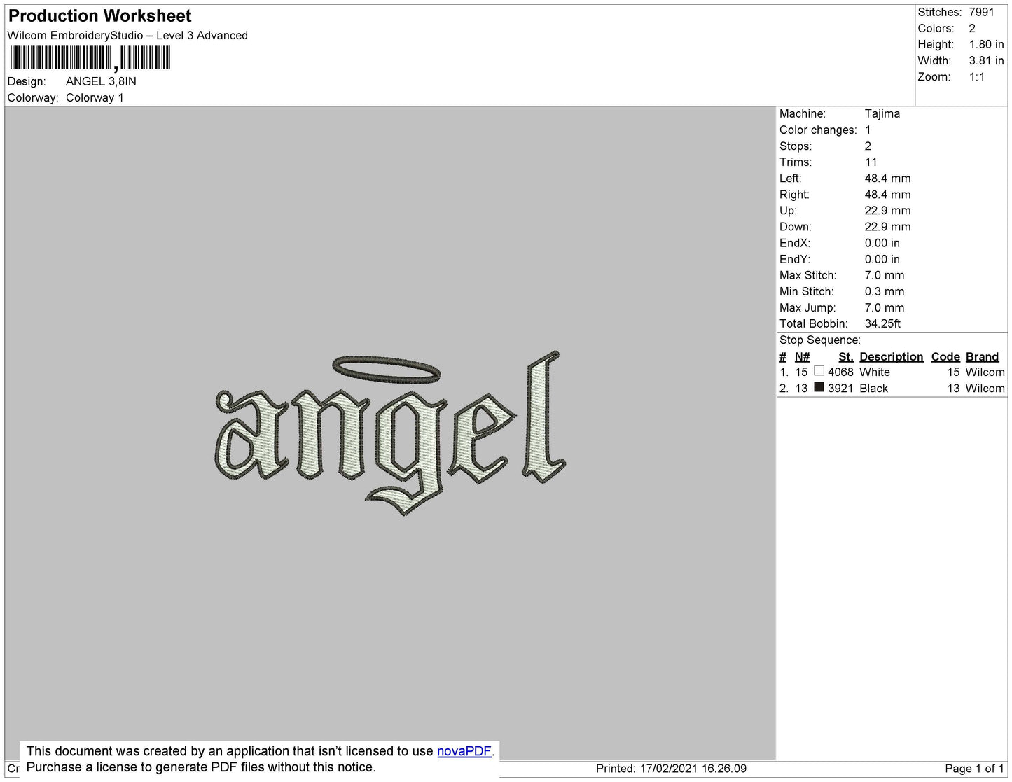 Angel Halo embroidery file