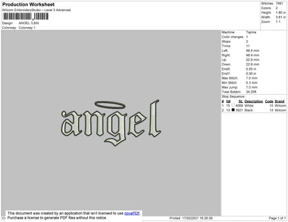 Angel Halo embroidery file