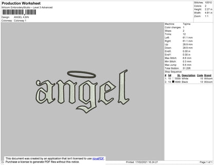 Angel Halo embroidery file