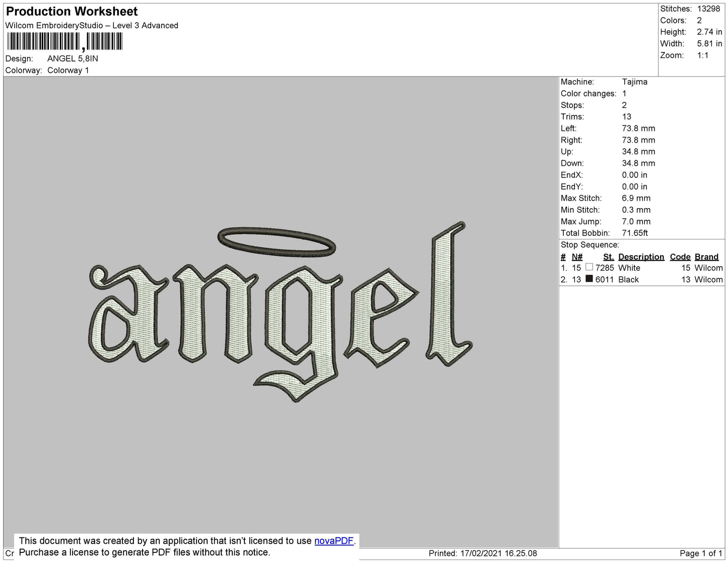 Angel Halo embroidery file