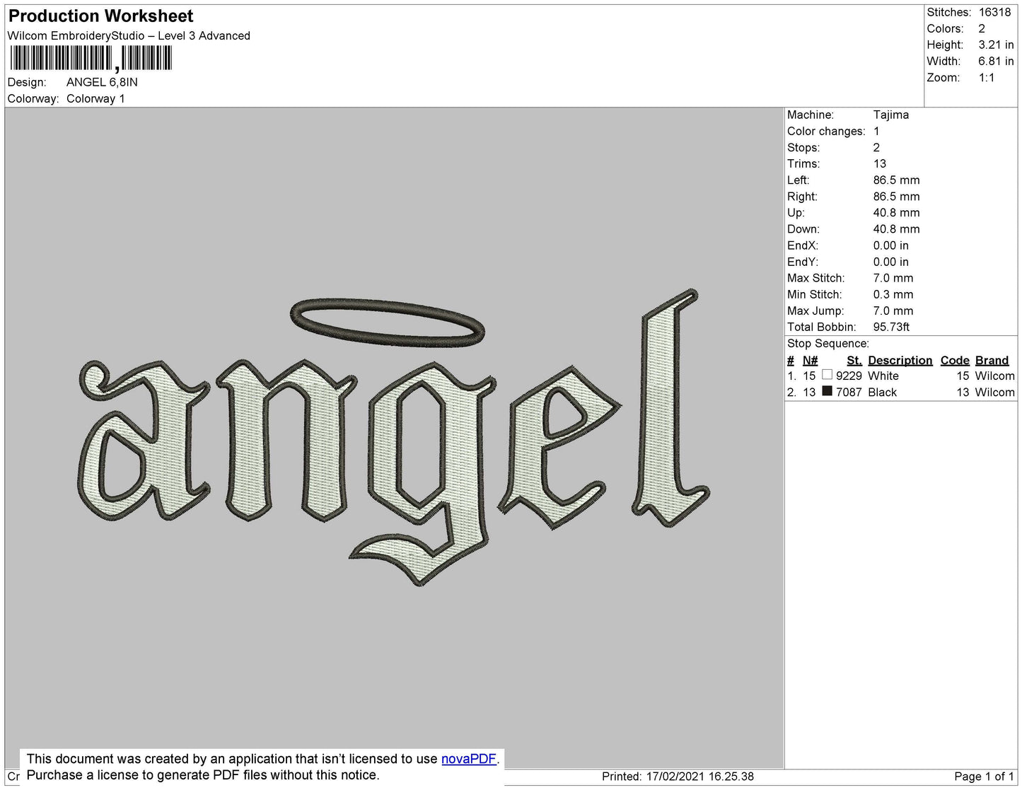 Angel Halo embroidery file