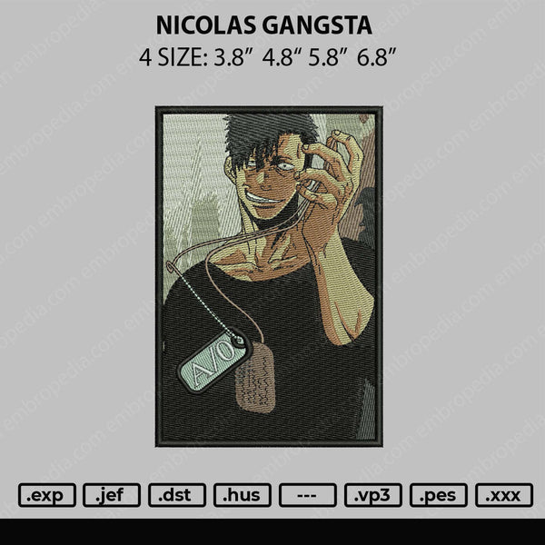 Nicolas Gnagsta Embroidery File 4 size