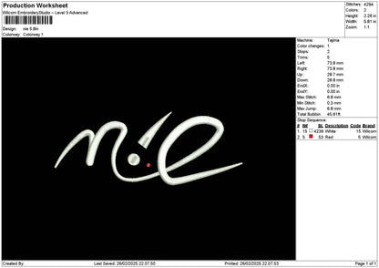 Nietext Embroidery File 6 sizes