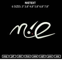 Nietext Embroidery File 6 sizes