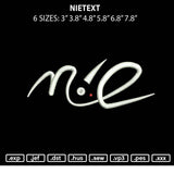 Nietext Embroidery File 6 sizes