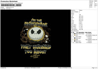 Nightmare Embroidery File 6 sizes