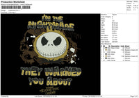 Nightmare Embroidery File 6 sizes