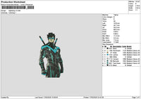 Man Hero 1702 Embroidery File 6 sizes