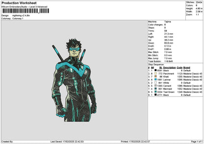 Man Hero 1702 Embroidery File 6 sizes